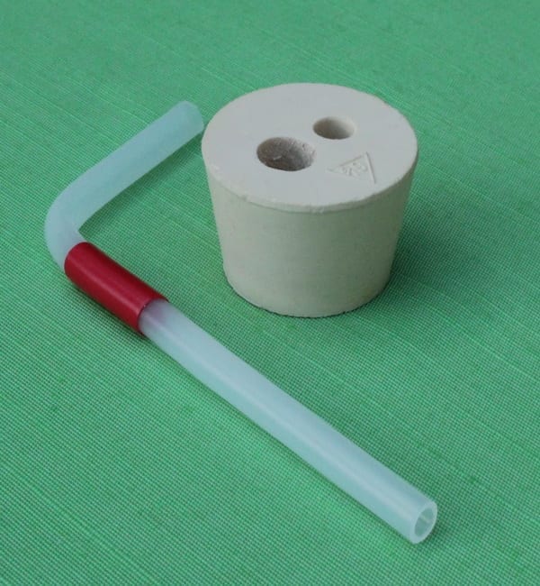 Fermentation Bung Bung with Hole 2 holes 3mm RUBBER BUNG 18/14 Drilled Bung - Bored Rubber Bung Laboratory Bung Cork Corks 